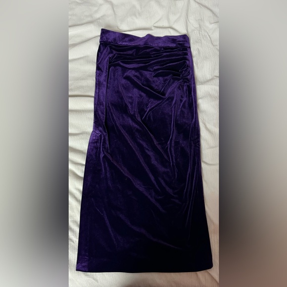 Royal Purple Velvet Midi Skirt - Picture 4 of 4